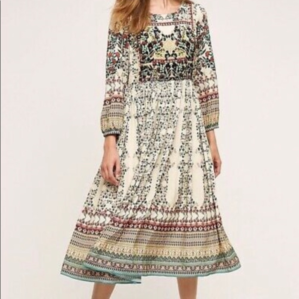 Bhanuni by jyoti Anthropologie Beaded Midi Dress